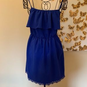 Charlotte Russe dress eyelet Cobalt blue size Small